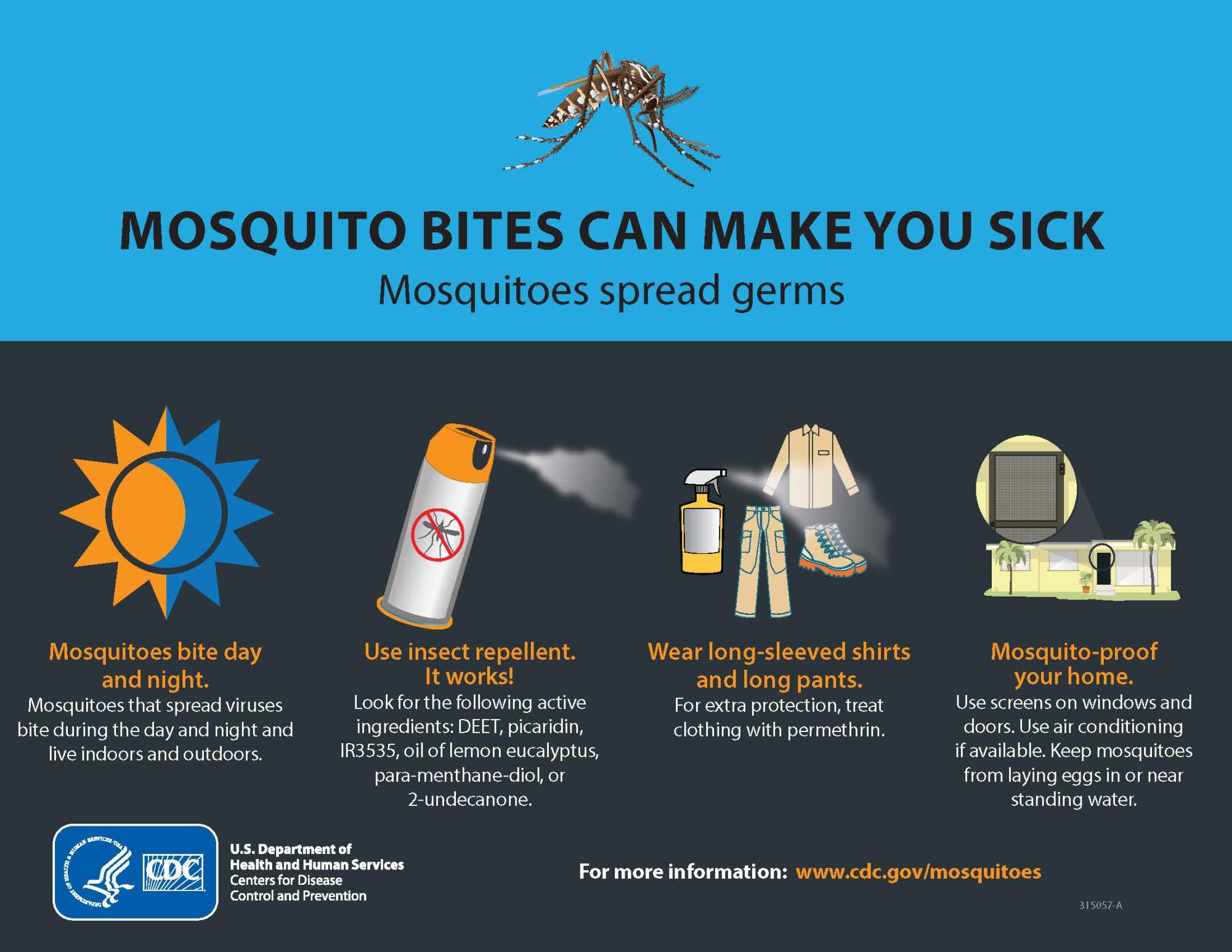 Infographic for How Mosquito bites can make you sick. CDC.